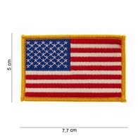 Embleem Patch Amerikaanse vlag USA stof gouden rand