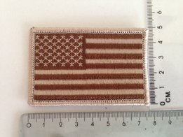 Embleem Patch Amerikaanse vlag USA stof in desert kleuren art. 1020