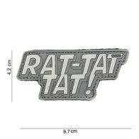 Patch Rat-Tat-Tat grijs, pvc met klittenband art no 14050