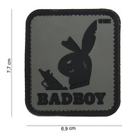 Patch bad boy grijs zwart, pvc met klittenband art no 14045