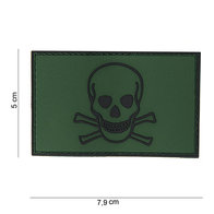 Patch skull and bones doodshoofd pvc met klittenband art no 10070