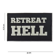 Patch Retreat hell zwart wit pvc met klittenband art no 10070