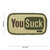 Patch You Suck groen bruin beige pvc met klittenband
