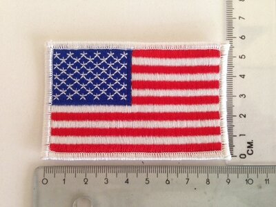 Embleem Patch Amerikaanse vlag USA stof witte rand