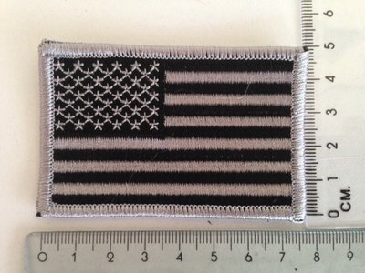 Embleem Patch Amerikaanse vlag USA stof in zwart grijs