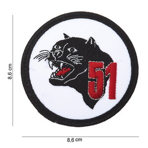 51 Panter embleem patch van stof art. nr. 5041