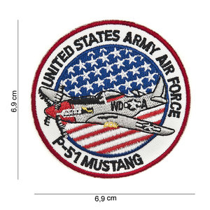 Mustang P-51 embleem patch van stof art. nr. 3013