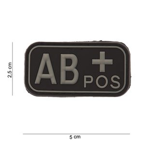 Patch Bloedgroep AB positief PVC met klittenband