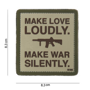 Patch Make love loudly make war silently pvc met klittenband