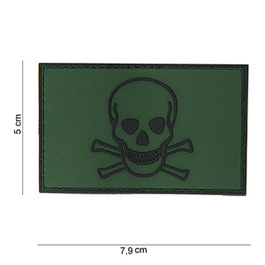 Patch skull and bones doodshoofd pvc met klittenband