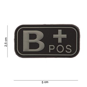 Patch Bloedgroep B positief, PVC met klittenband