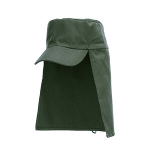 veldpet met nek bescherming olijf groen