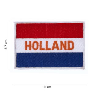 Holland embleem patch van stof, Nederlandse vlag met de tekst Holland