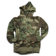 Fleece vest hoodie met rits camouflage
